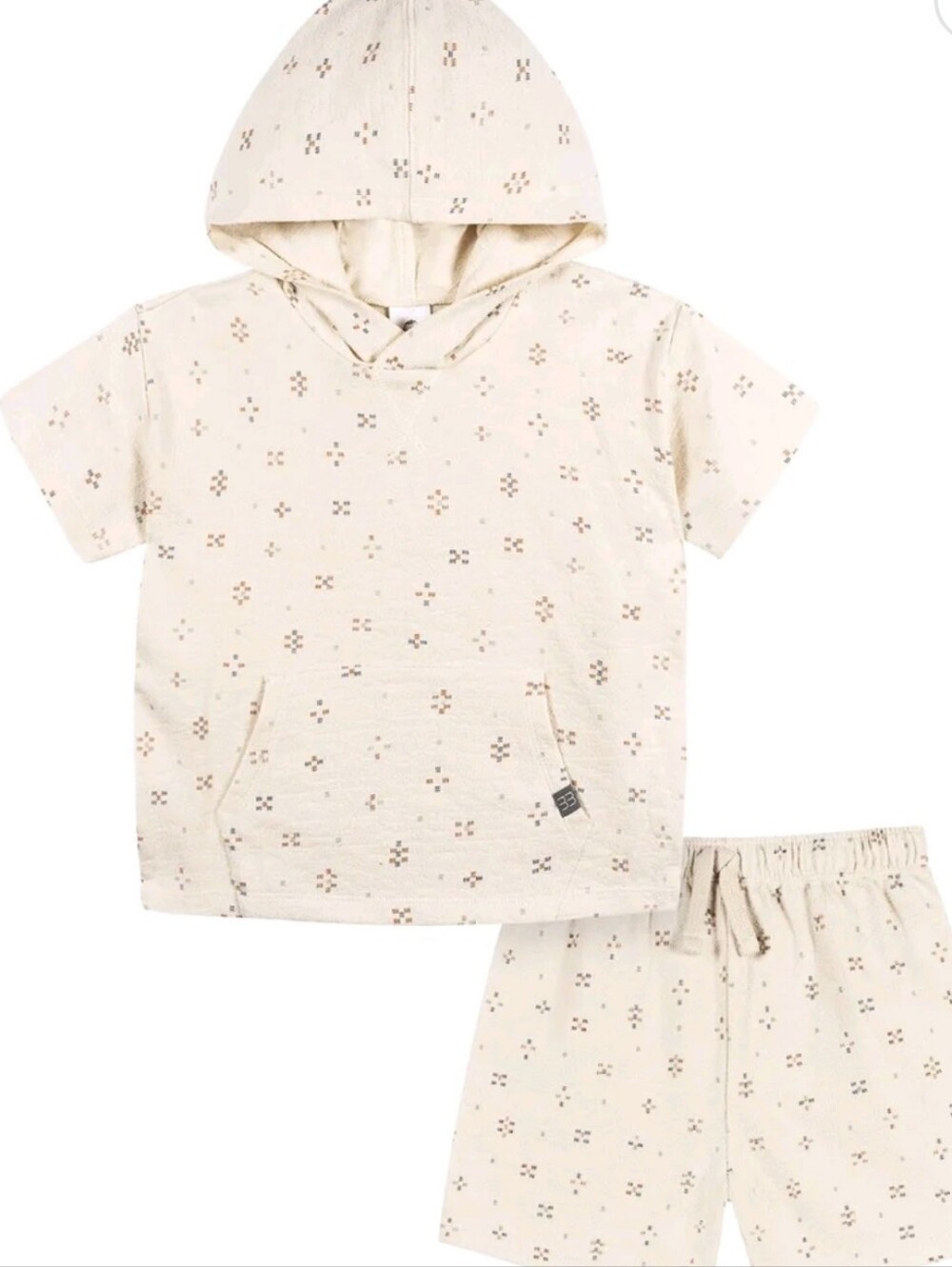Modern Moments by Gerber Toddler Boy Hooded Top and Short Outfit Set, 2-Piece, S
